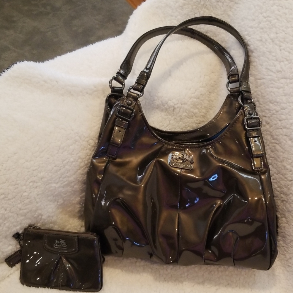 Coach patton satchel purse and coin purse.